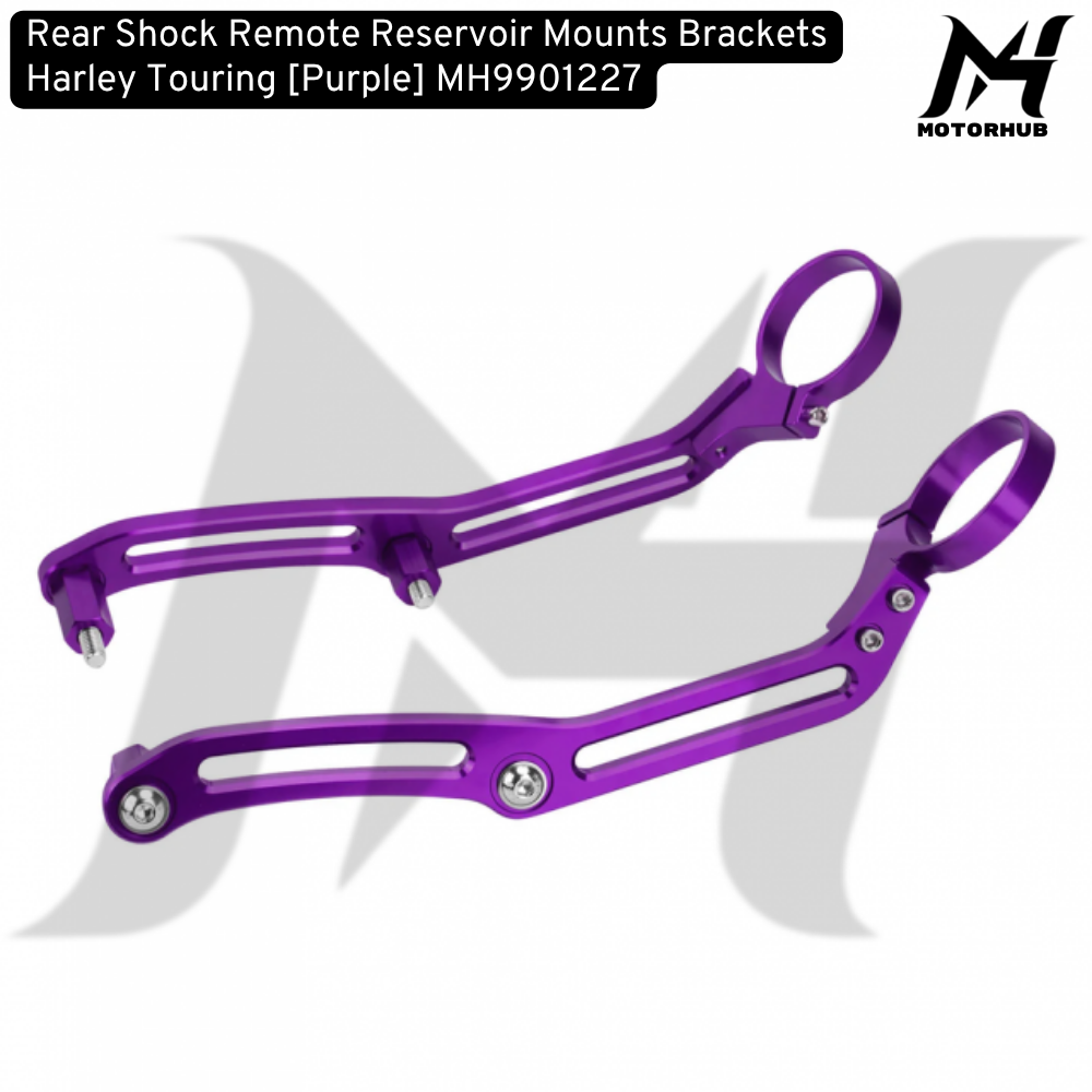 Rear Shock Remote Reservoir Mounts Brackets Harley Touring [Purple] MH9901227
