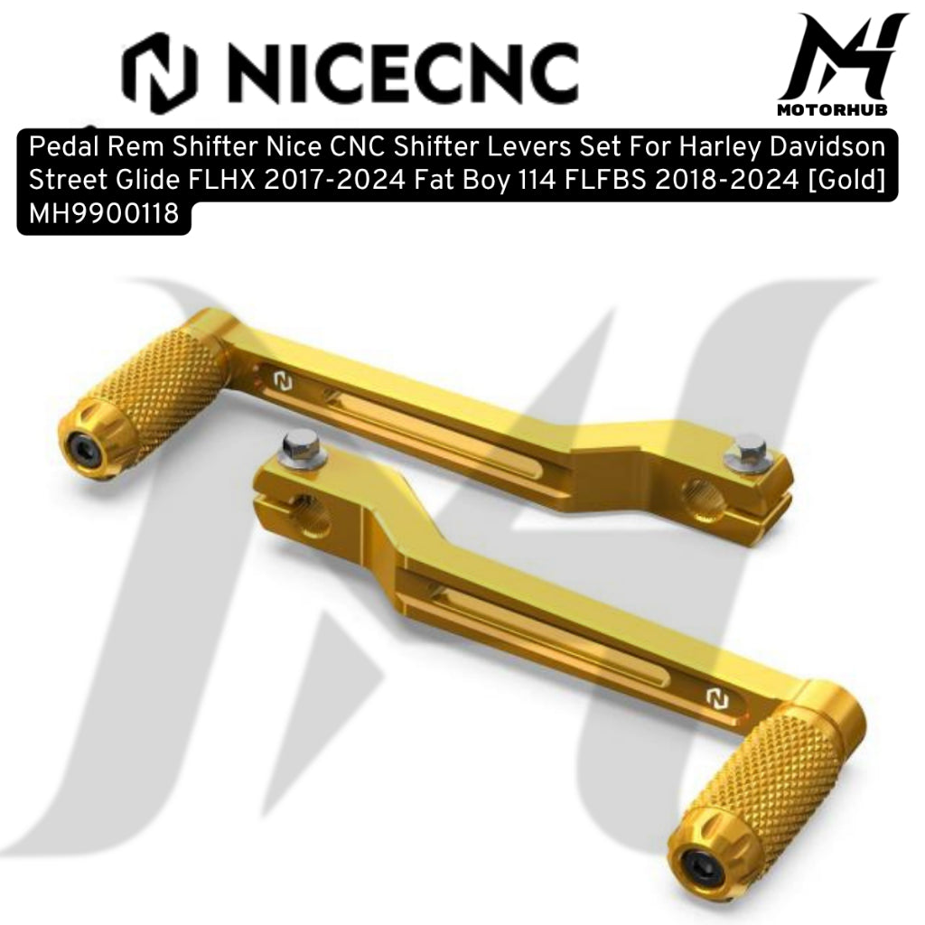 Nice CNC Shifter Levers Set For Harley Davidson Street Glide FLHX 2017-2024 Fat Boy 114 FLFBS 2018-2024 [Gold] MH9900118