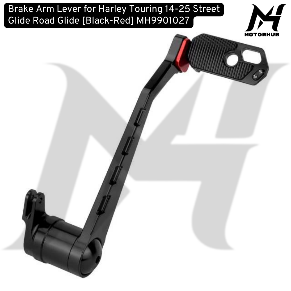 Brake Arm Lever for Harley Touring 14-25 Street Glide Road Glide [Black-Red] MH9901027