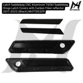 CNC Aluminum T6061 Saddlebag Hinge Latch Covers with Carbon Fiber reflector 2017-2023 [Black] MH7700329