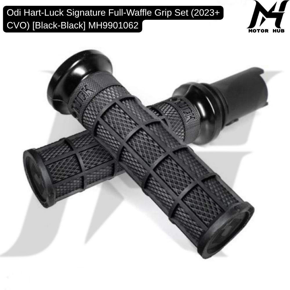 Odi Hart-Luck Signature Full-Waffle Grip Set (2023+ CVO) [Black-Black] MH9901062