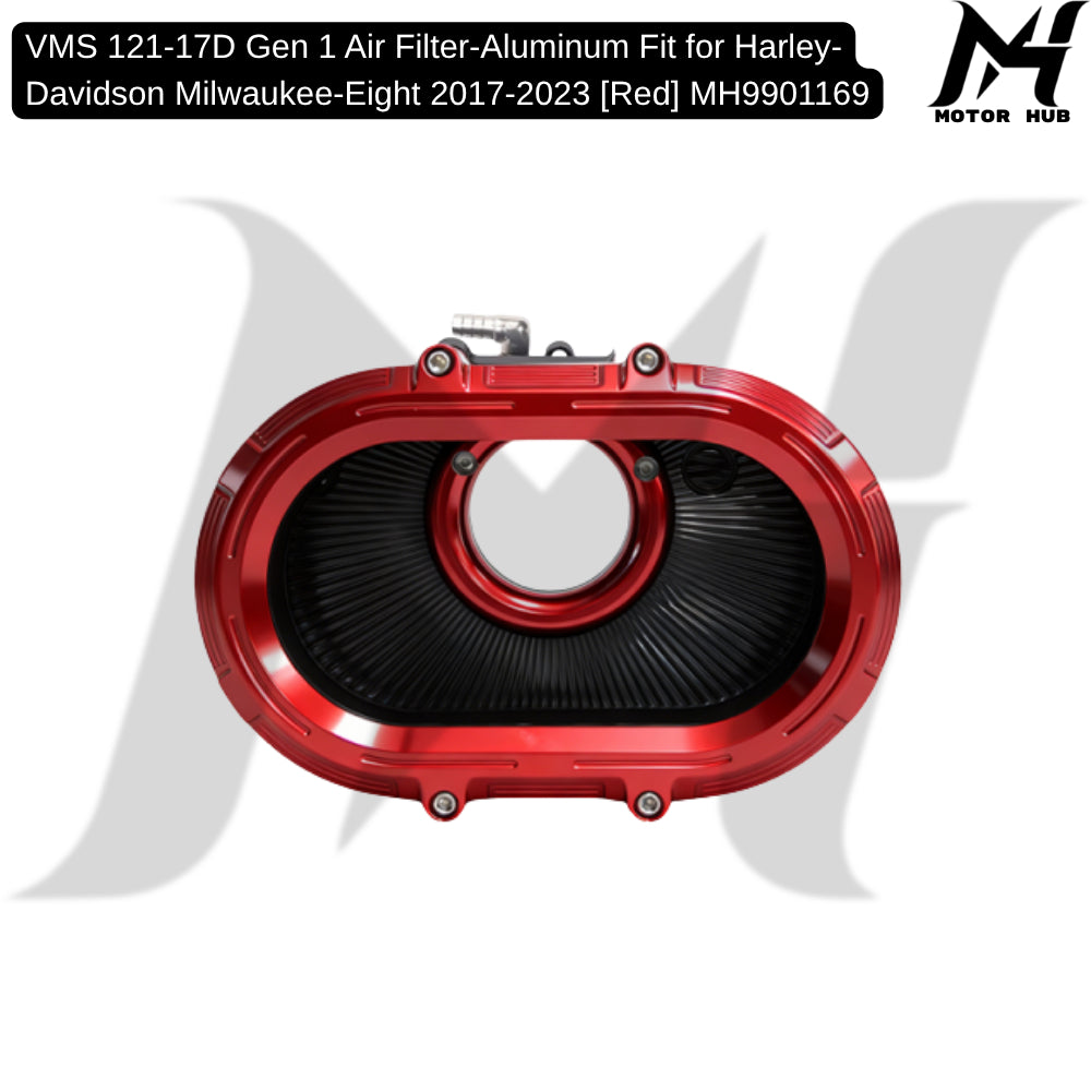 VMS 121-17D Gen 1 Air Filter-Aluminum Fit for Harley-Davidson Milwaukee-Eight 2017-2023 [Red] MH9901169