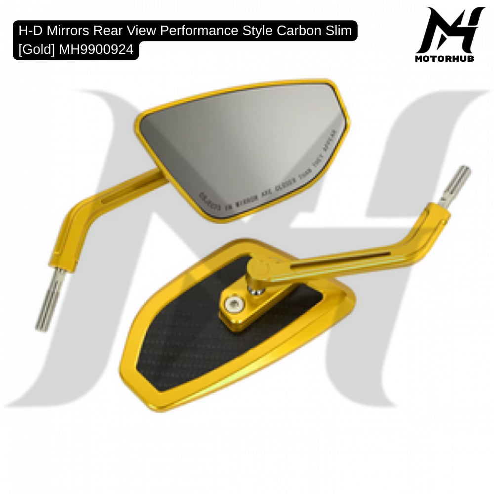 H-D Mirrors Rear View Performance Style Carbon Slim [Gold] MH9900924