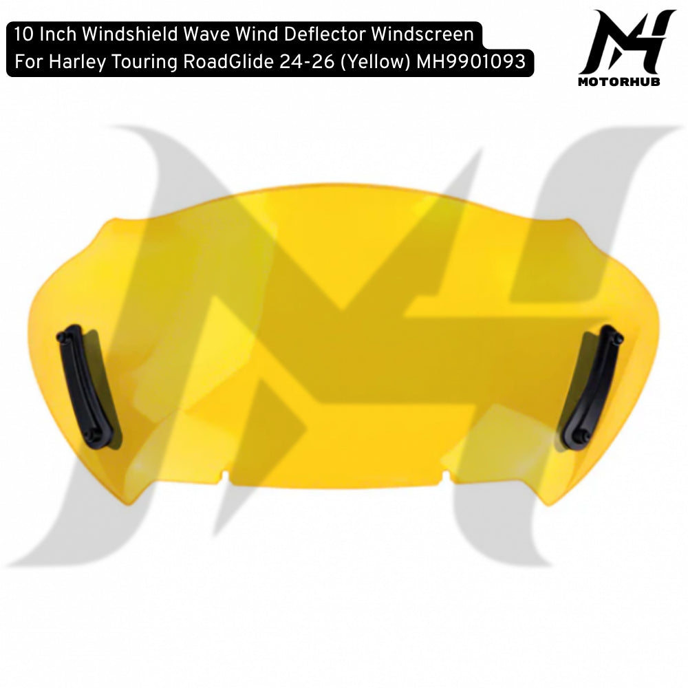 10 Inch Windshield Wave Wind Deflector Windscreen For Harley Touring RoadGlide 24-26 (Yellow) MH9901093