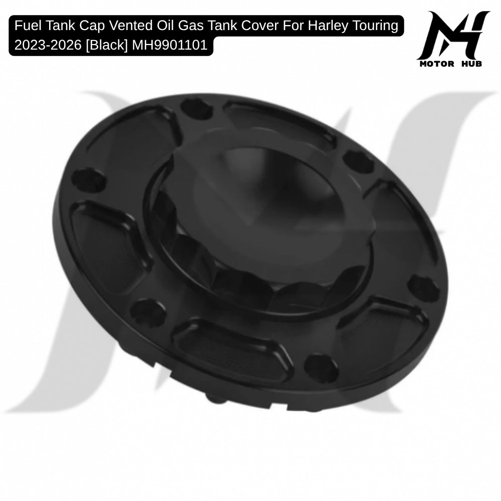 Fuel Tank Cap Vented Oil Gas Tank Cover For Harley Touring 2023-2026 [Black] MH9901101