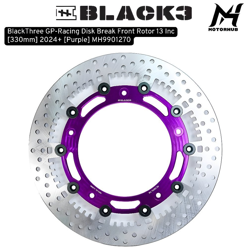 BlackThree GP-Racing Disk Break Front Rotor 13 Inc [330mm] 2024+ [Purple] MH9901270