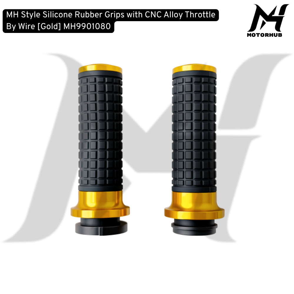 MH Style Silicone Rubber Grips with CNC Alloy Throttle By Wire [Gold] MH9901080