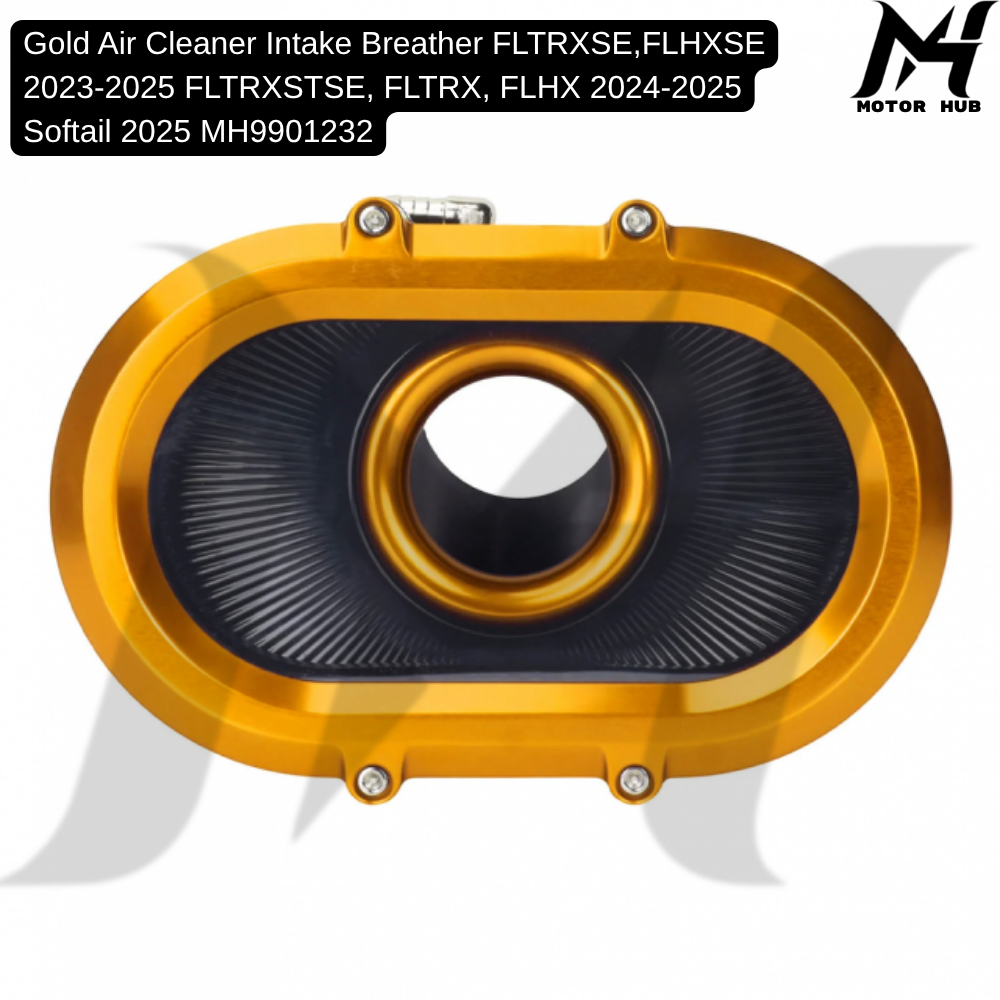 Gold Air Cleaner Intake Breather FLTRXSE,FLHXSE 2023-2025 FLTRXSTSE, FLTRX, FLHX 2024-2025 Softail 2025 MH9901232