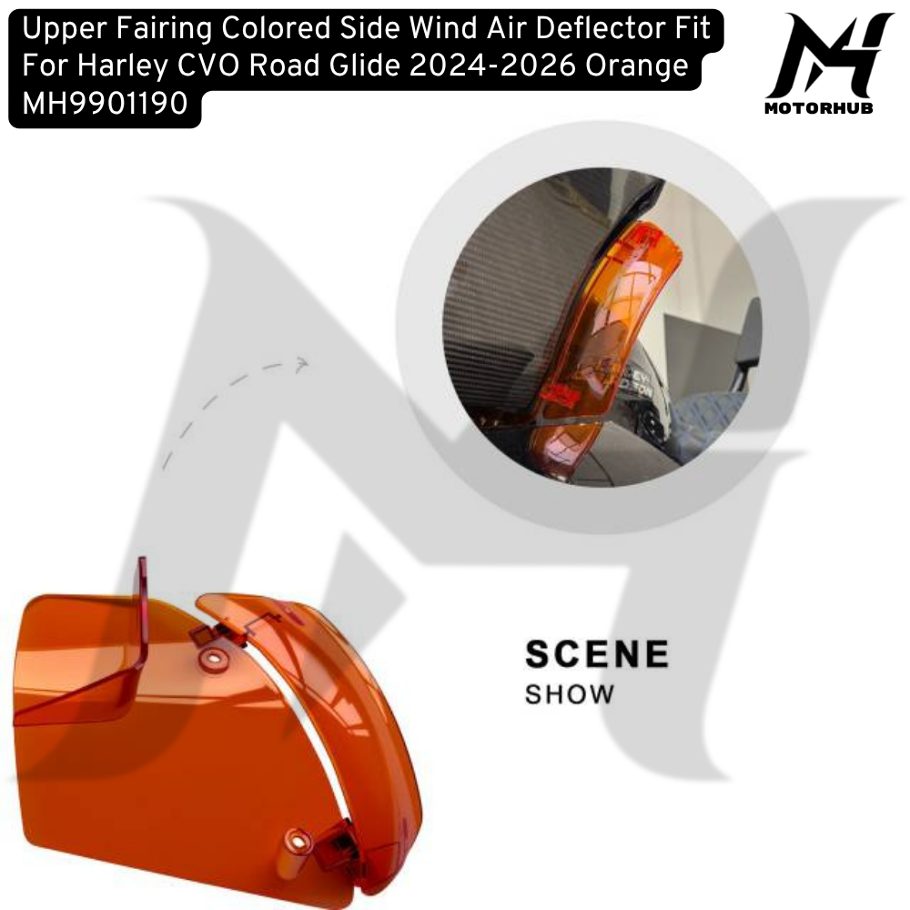 Upper Fairing Colored Side Wind Air Deflector Fit For Harley CVO Road Glide 2024-2026 Orange MH9901190