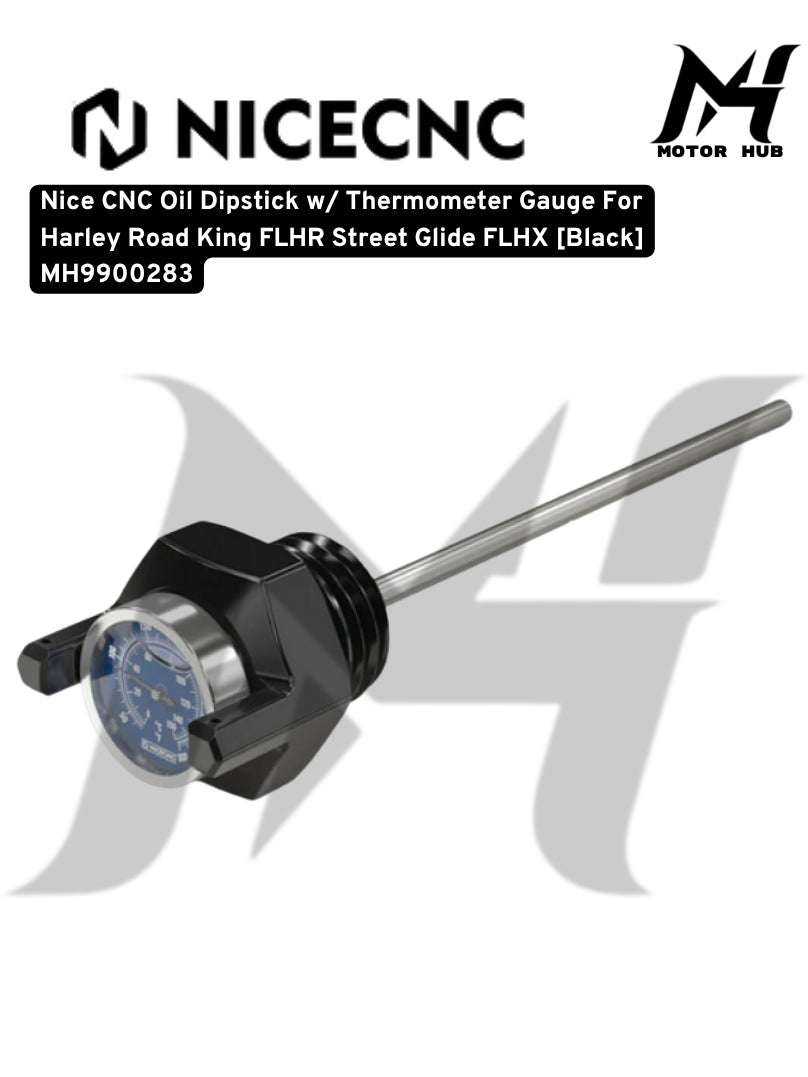 Nice CNC Oil Dipstick Harley Touring 2017-2025 w/ Thermometer Gauge For Harley Road King FLHR Street Glide FLHX [Black] MH9900283