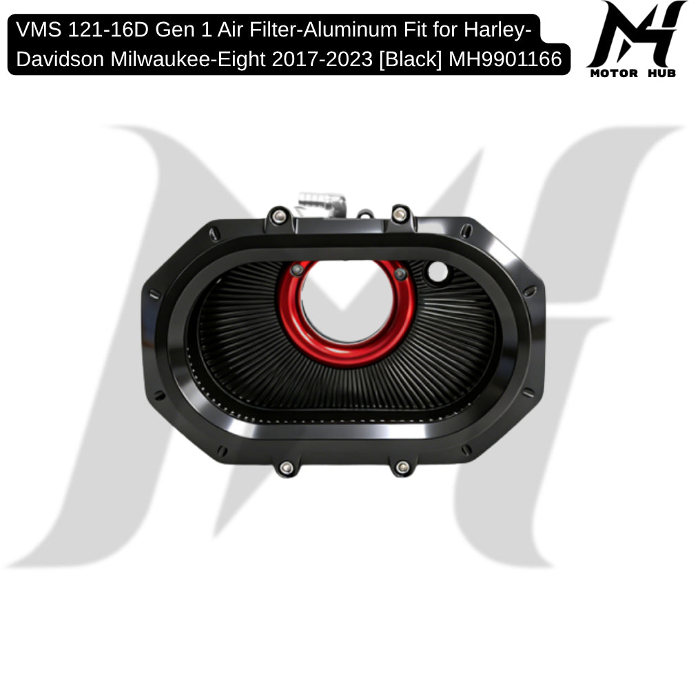 VMS 121-16D Gen 1 Air Filter-Aluminum Fit for Harley-Davidson Milwaukee-Eight 2017-2023 [Black] MH9901166