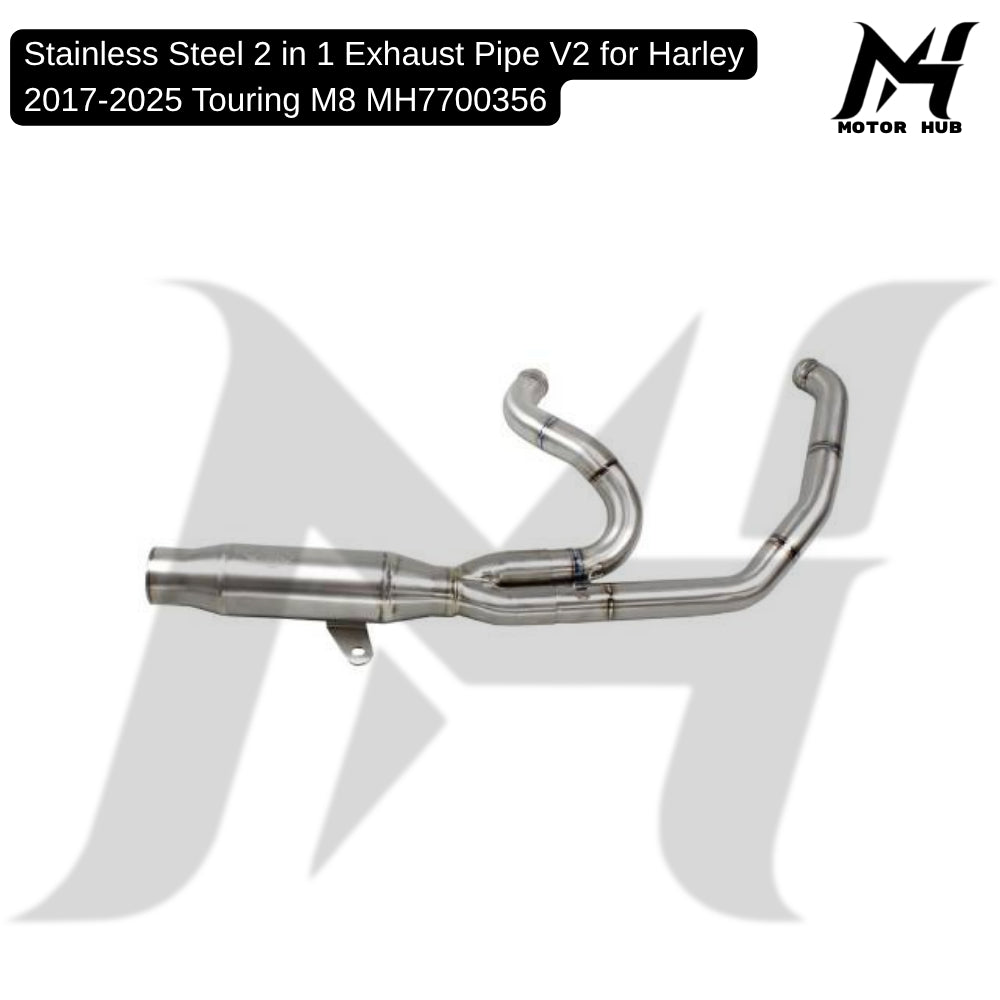Stainless Steel 2 in 1 Exhaust Pipe V2 for Harley 2017-2025 Touring M8 MH7700356