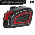 Carbon Fiber Appearance Air Cleaner Intake Filter Kit For Harley M8 Touring 2017-2023 Softail 2018-2024 Gen1 Models [Red] MH99012456