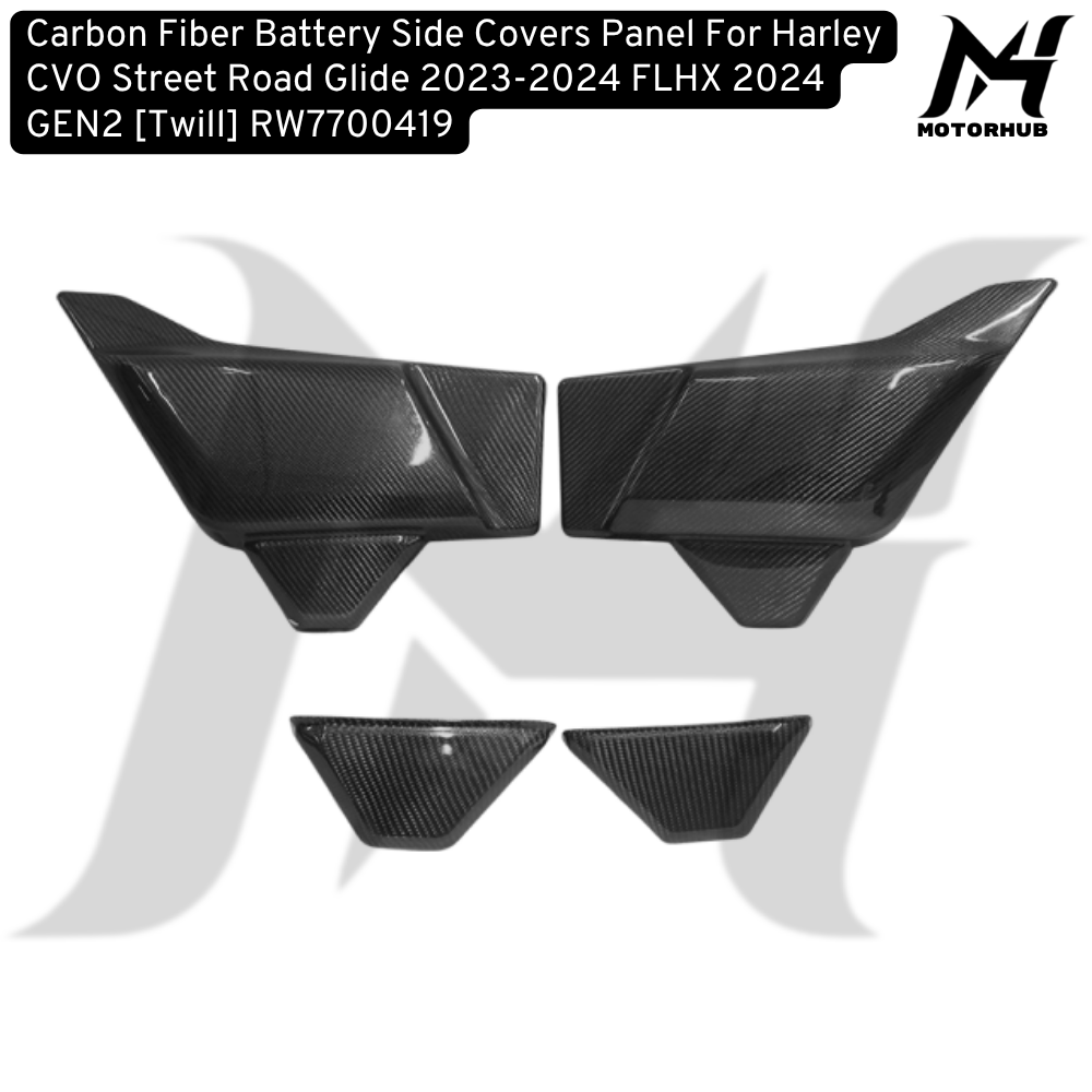 Carbon Fiber Battery Side Covers Panel For Harley CVO Street Road Glide 2023-2024 FLHX 2024 GEN2 [Twill] RW7700419