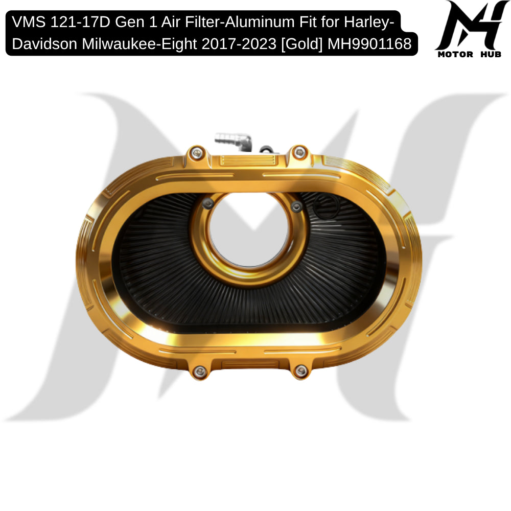 VMS 121-17D Gen 1 Air Filter-Aluminum Fit for Harley-Davidson Milwaukee-Eight 2017-2023 [Gold] MH9901168