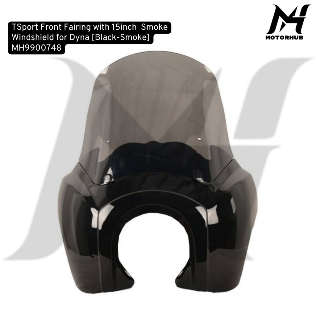 Fairing Club Style TSport Front Fairing with 15inch  Smoke Windshield for Dyna [Black-Smoke] Fairing Dyna MH9900748