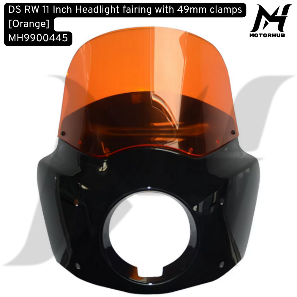 DS RW 11 Inch Headlight fairing with 49mm clamps [Orange] Fairing Club Style Motorcycle Harley Davidson MH9900445