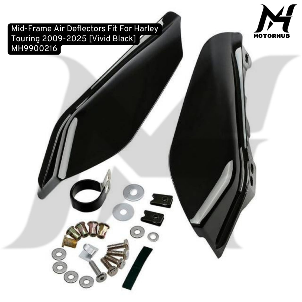 Mid-Frame Air Deflectors Fit For Harley Touring 2009-2026 [Vivid Black] Penahan Panas Harley Road Glide Street Glide Road King MH9900216