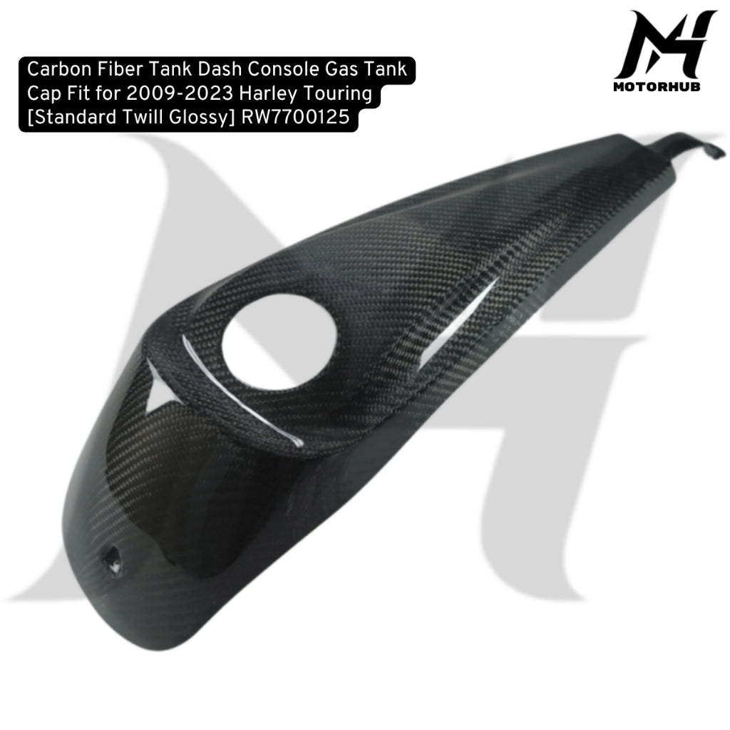 Carbon Fiber Tank Dash Console Gas Tank Cap Fit for 2009-2023 Harley Touring [Standard Twill Glossy] RW7700125