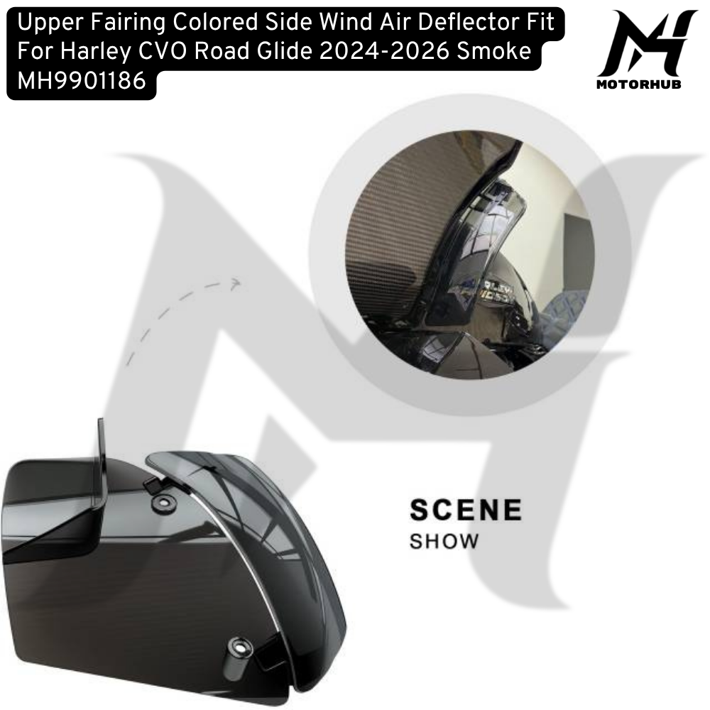 Upper Fairing Colored Side Wind Air Deflector Fit For Harley CVO Road Glide 2024-2026 Smoke MH9901186
