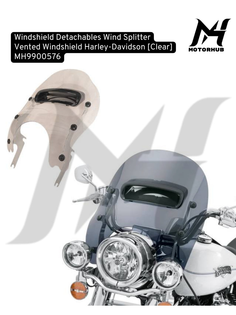 Windshield Road King Detachables Wind Splitter Vented Windshield Harley-Davidson [Clear] MH9900576