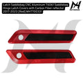 CNC Aluminum T6061 Saddlebag Hinge Latch Covers with Carbon Fiber reflector 2017-2023 [Red] MH7700331