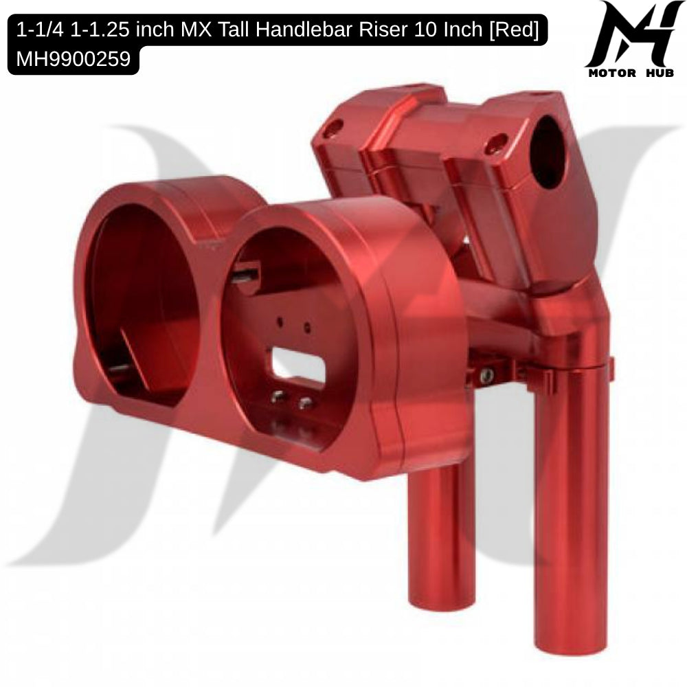 1-1/4 1-1.25 inch MX Tall Handlebar Riser 10 Inch [Red] MH9900259