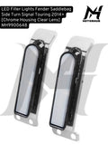 LED Lights Fender Saddlebag Side Turn Signal Touring 2014+ [Chrome Housing Clear Lens] MH9900648