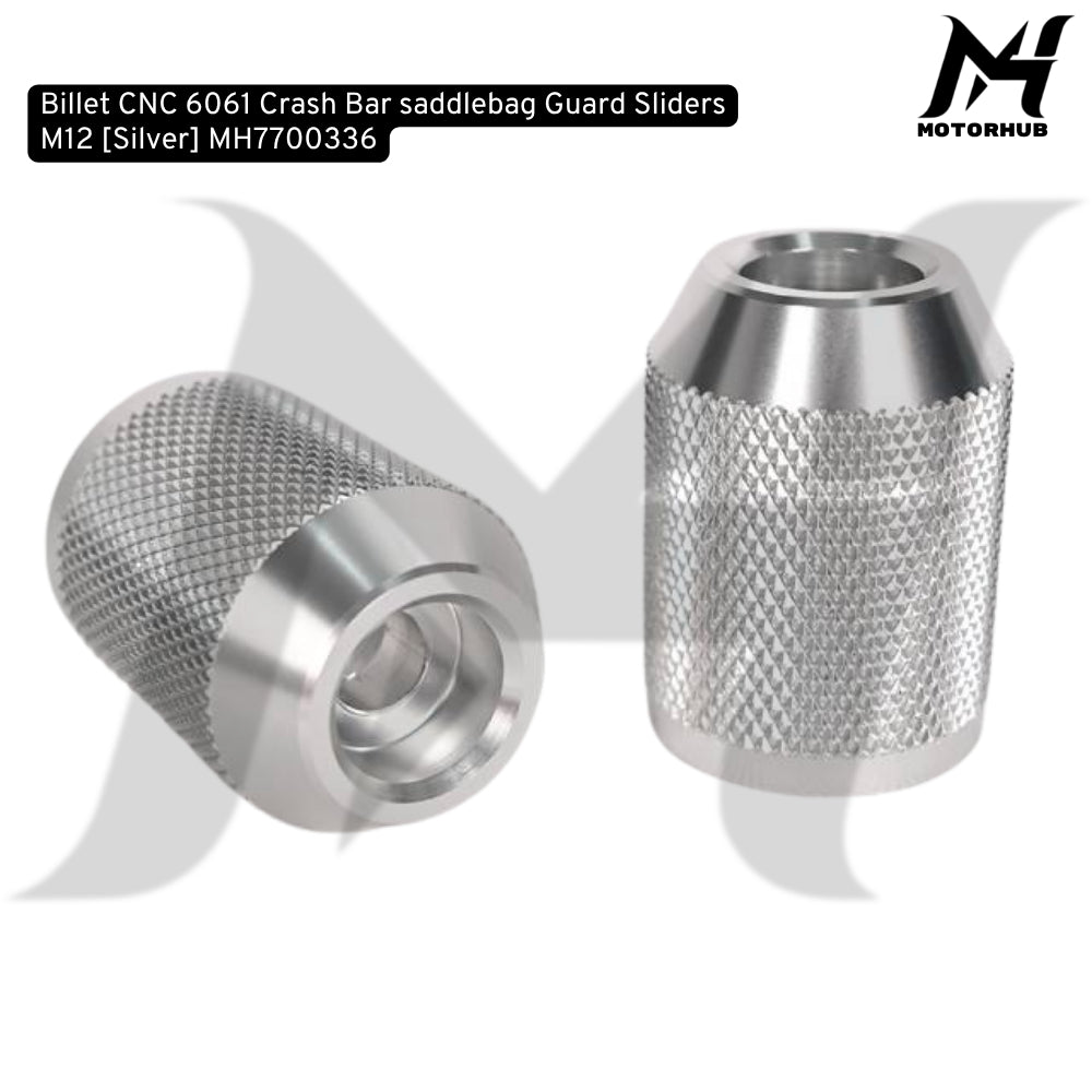 Billet CNC 6061 Crash Bar saddlebag Guard Sliders M12 [Silver]   MH7700336