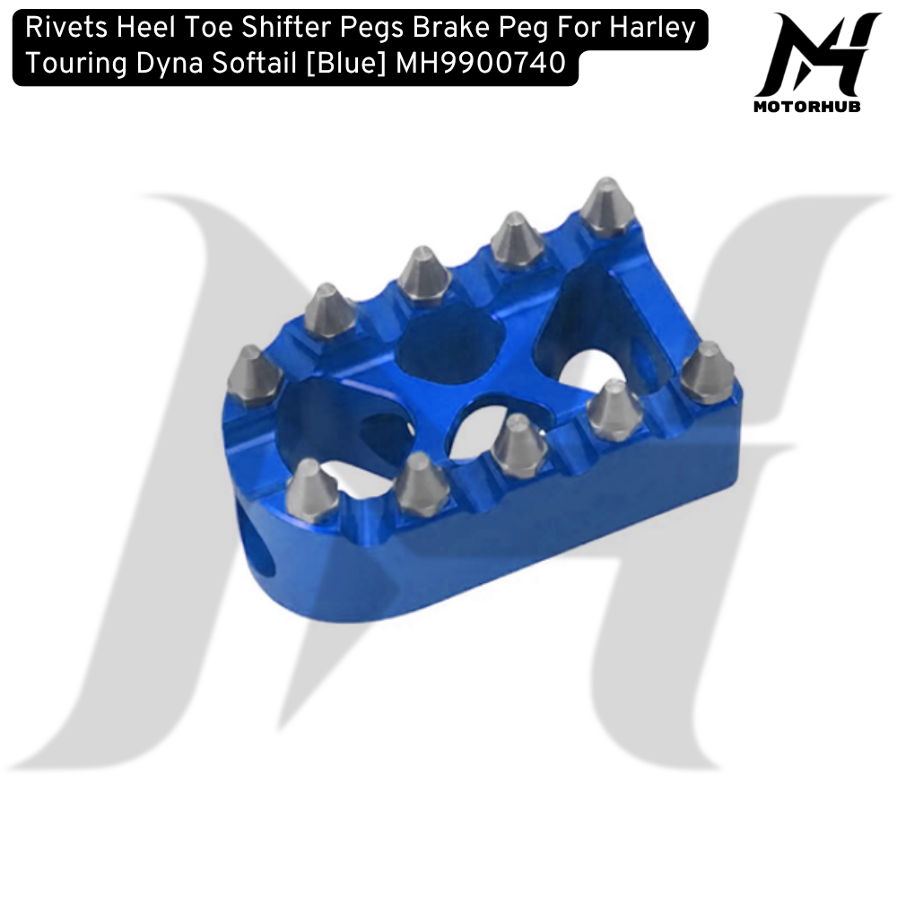 Rivets Heel Toe Shifter Pegs Brake Peg For Harley Touring Dyna Softail [Blue] MH9900740