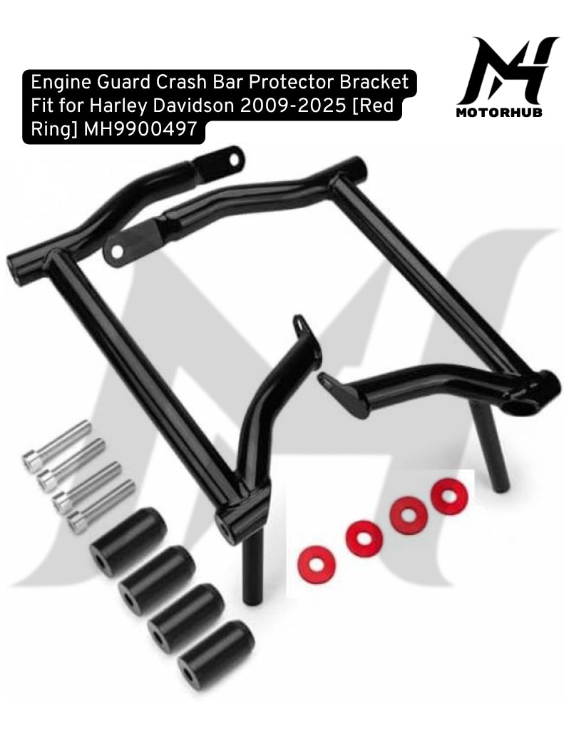 Engine Guard Crash Bar Protector Bracket Fit for Harley Davidson 2009-2025 [Red Ring] MH9900497