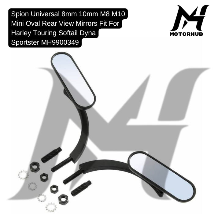 Universal 8mm 10mm M8 M10 Mini Oval Rear View Mirrors Fit For Harley Touring Softail Dyna Sportster MH9900349