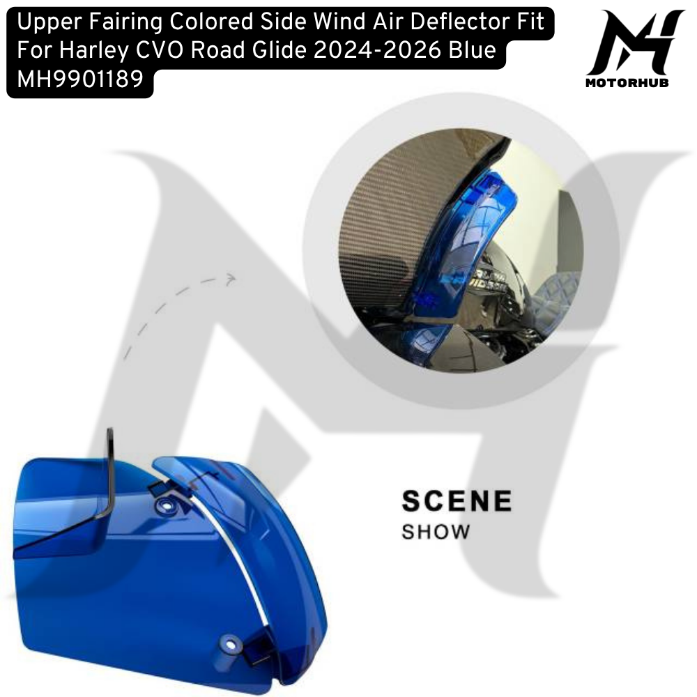 Upper Fairing Colored Side Wind Air Deflector Fit For Harley CVO Road Glide 2024-2026 Blue MH9901189