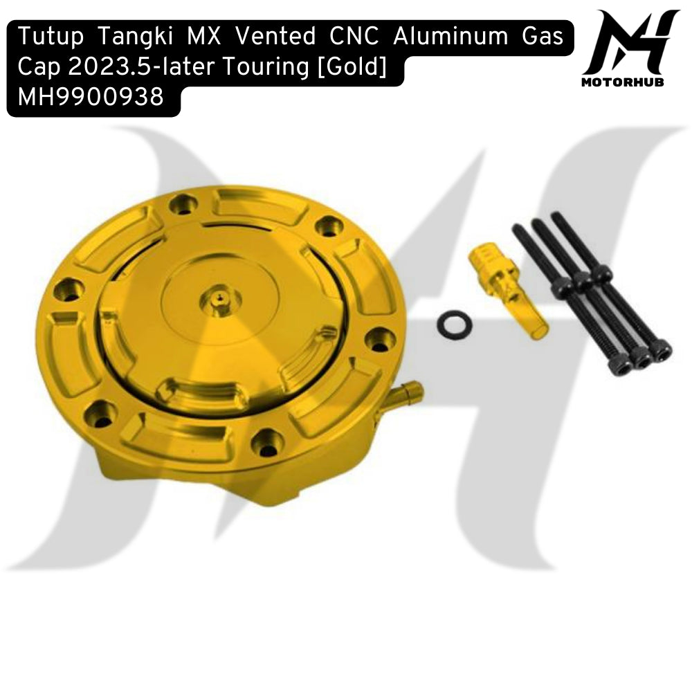 MX Vented CNC Aluminum Gas Cap 2023.5-later Touring [Gold]  MH9900938
