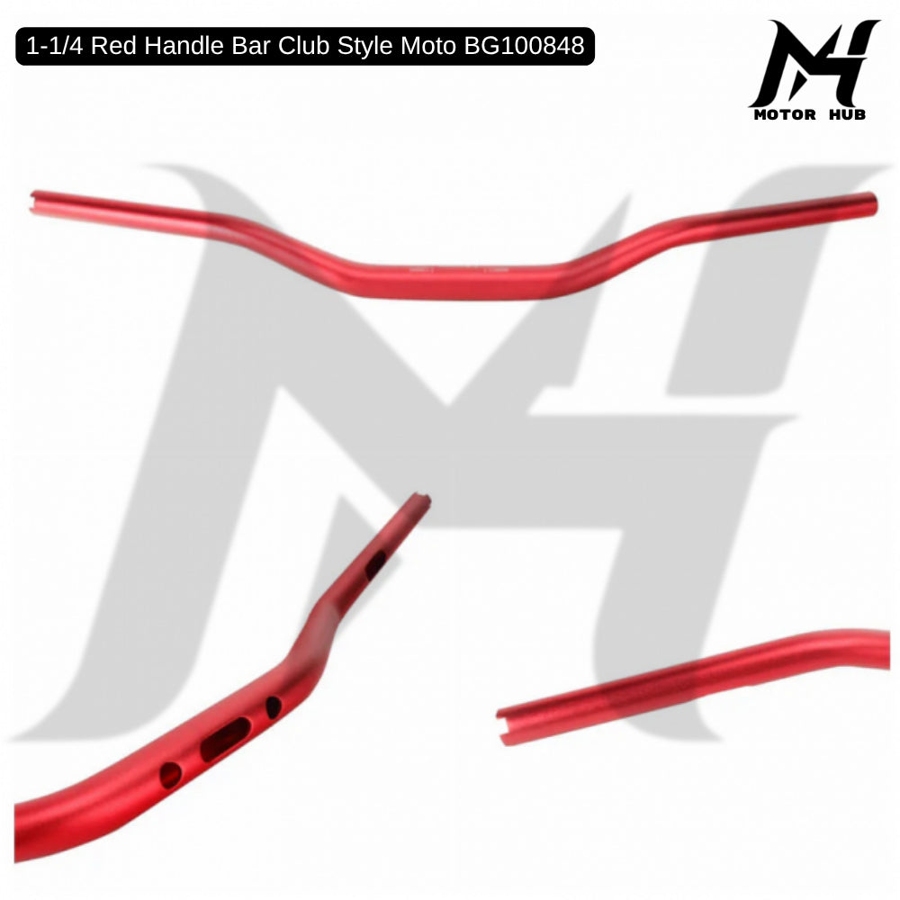 1-1/4 Red Handle Bar Club Style Moto BG100848