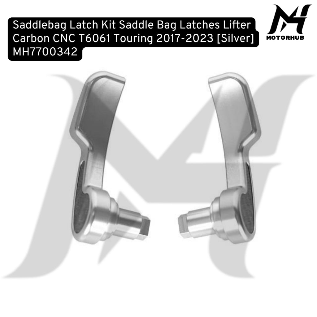 Saddlebag Latch Kit Saddle Bag Latches Lifter Carbon CNC T6061 Touring 2014-2026 [Silver] MH7700342