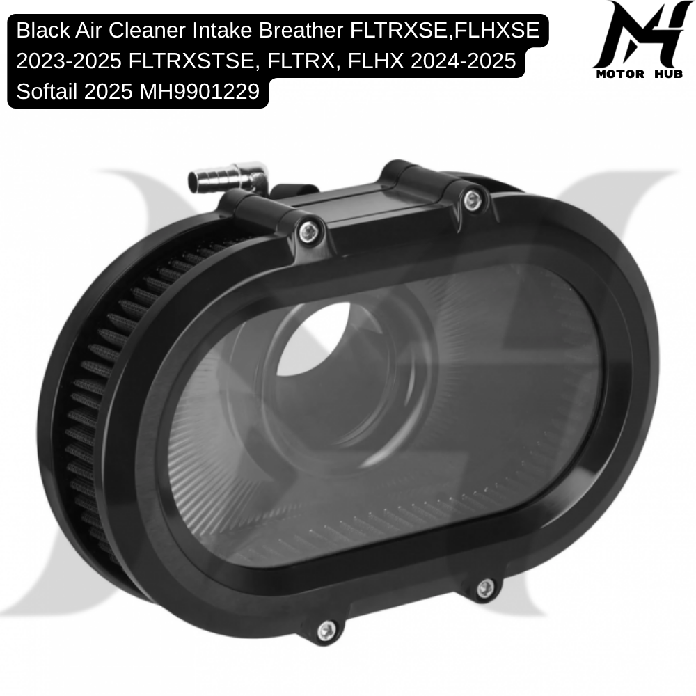 Black Air Cleaner Intake Breather FLTRXSE,FLHXSE 2023-2025 FLTRXSTSE, FLTRX, FLHX 2024-2025 Softail 2025 MH9901229
