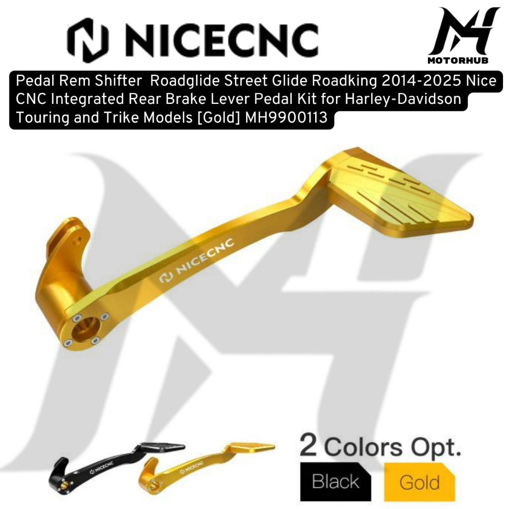 Nice CNC Integrated Rear Brake Lever Pedal Kit for Harley-Davidson Touring and Trike Models [Gold] MH9900113