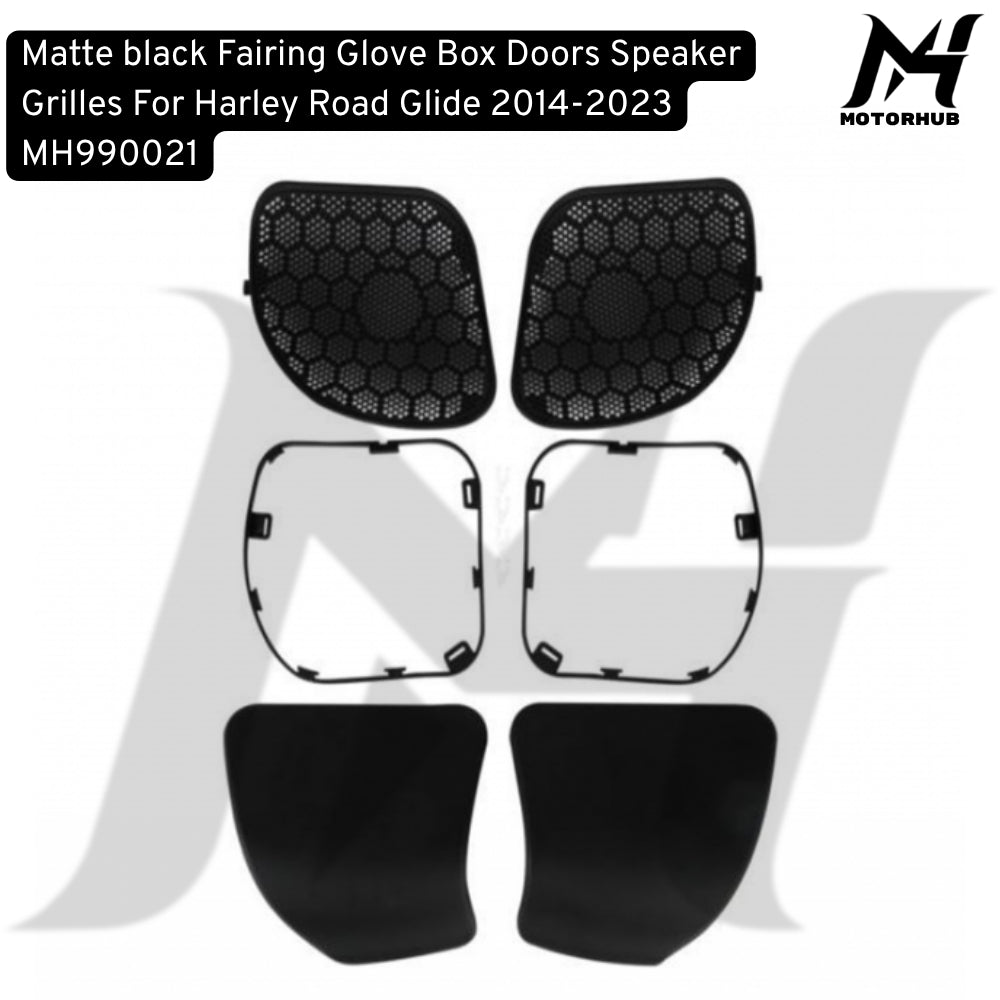 Matte black Fairing Glove Box Doors Speaker Grilles For Harley Road Glide 2014-2023 MH990021
