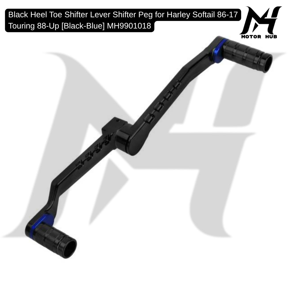 Black Heel Toe Shifter Lever Shifter Peg for Harley Softail 86-17 Touring 88-Up [Black-Blue] MH9901018