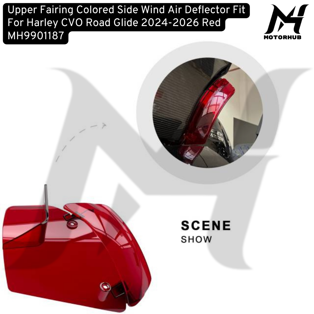 Upper Fairing Colored Side Wind Air Deflector Fit For Harley CVO Road Glide 2024-2026 Red MH9901187