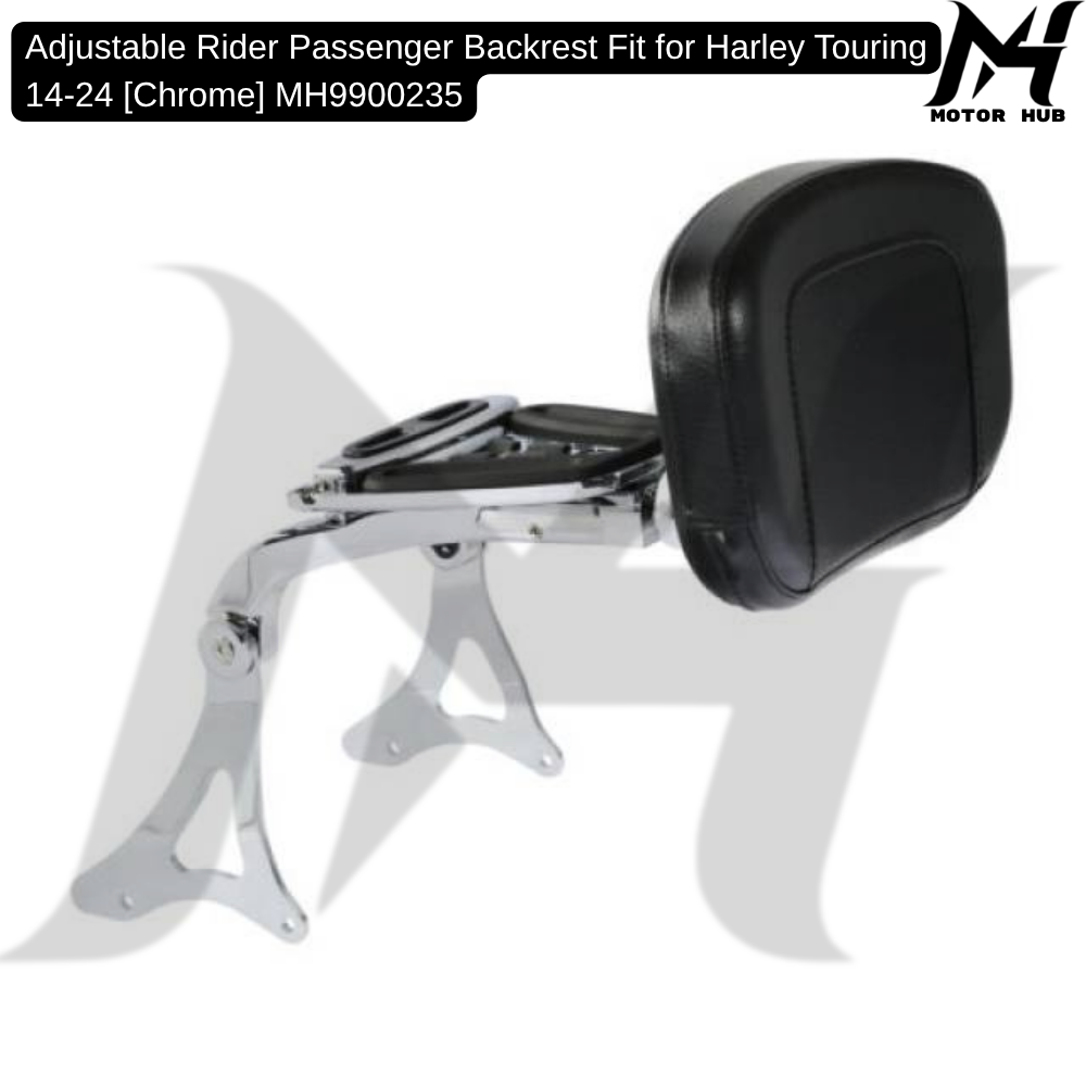 Adjustable Rider Passenger Backrest Fit for Harley Touring 14-24 [Chrome] MH9900235