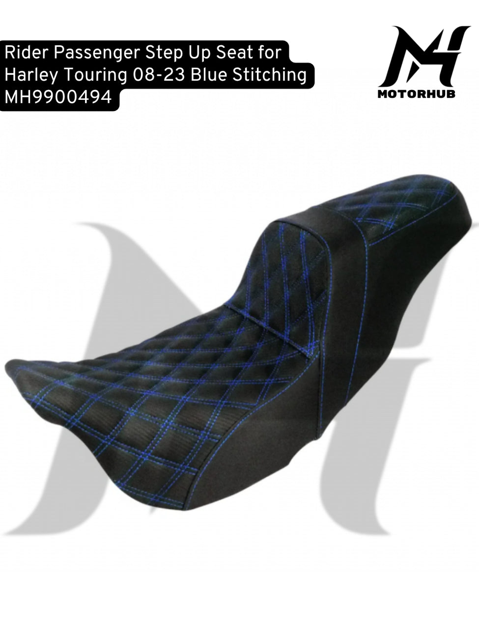 Rider Passenger Step Up Seat for Harley Touring 08-23 [Blue] Stitching MH9900494
