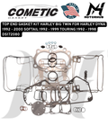 COMETIC TOP END GASKET KIT HARLEY BIG TWIN FOR HARLEY DYNA 1992 - 2000 SOFTAIL 1992 - 1999 TOURING 1992 - 1998 DS172080 OEM 17040-92 17040-92A KODE C9635