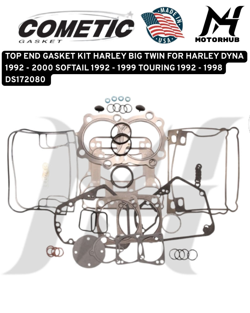 COMETIC TOP END GASKET KIT HARLEY BIG TWIN FOR HARLEY DYNA 1992 - 2000 SOFTAIL 1992 - 1999 TOURING 1992 - 1998 DS172080 OEM 17040-92 17040-92A KODE C9635