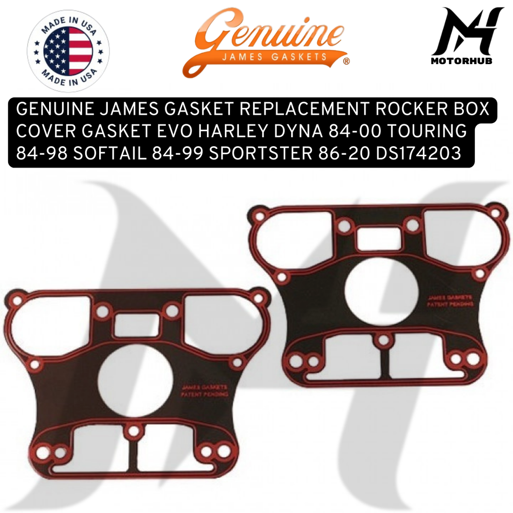 GENUINE JAMES GASKET REPLACEMENT ROCKER BOX COVER GASKET EVO HARLEY DYNA 84-00 TOURING 84-98 SOFTAIL 84-99 SPORTSTER 86-20 DS174203 OEM 16779-99