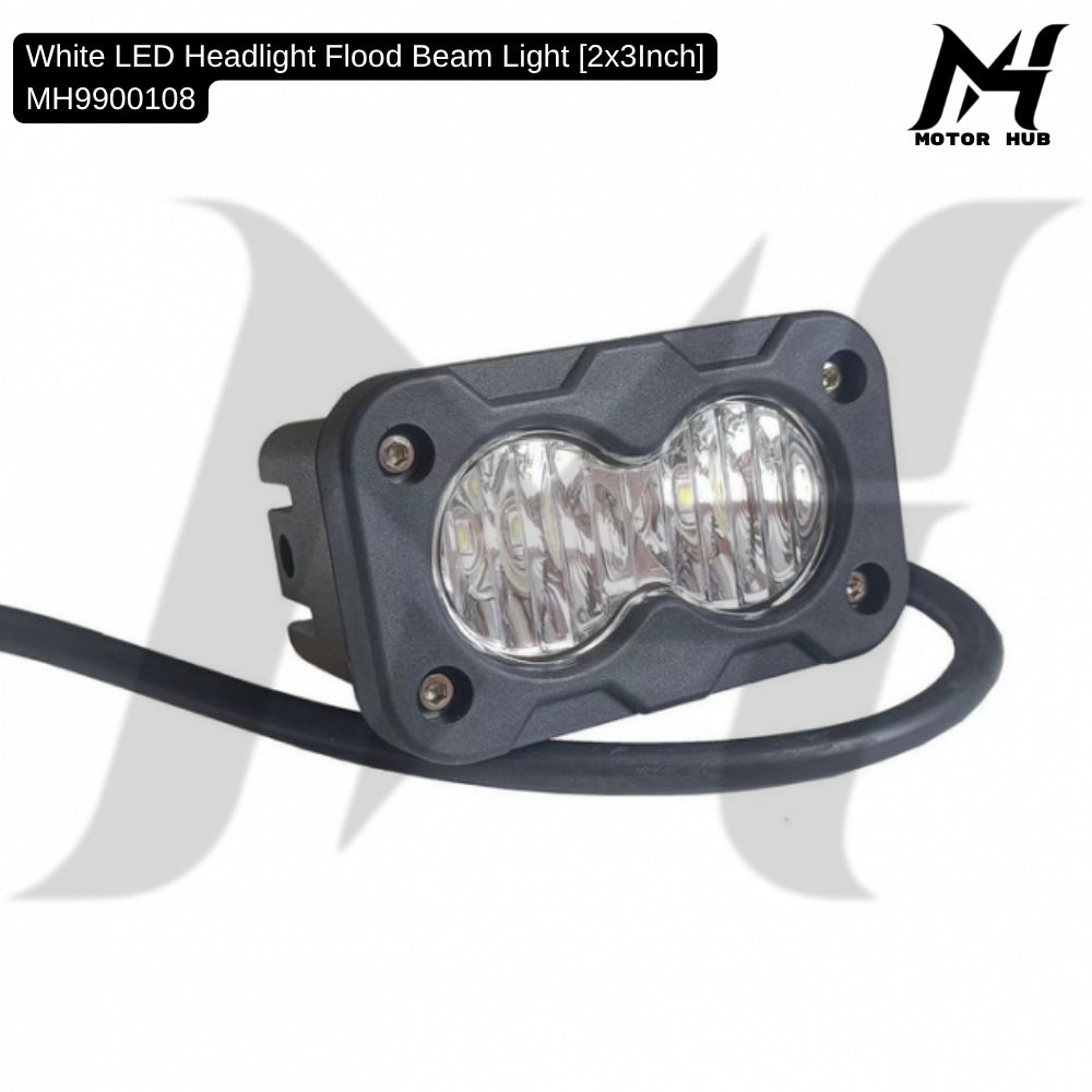 White LED Headlight Flood Beam Light [2x3Inch] MH9900108