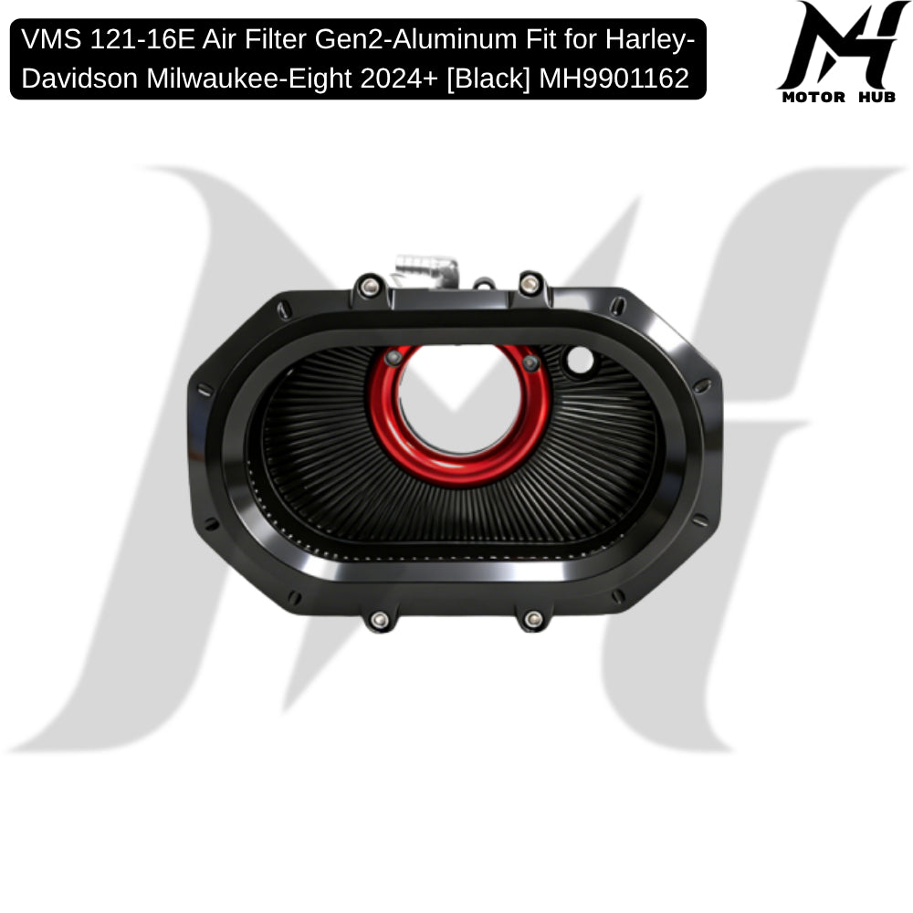 VMS 121-16E Air Filter Gen2-Aluminum Fit for Harley- Davidson Milwaukee-Eight 2024+ [Black] MH9901162