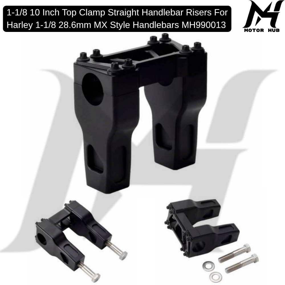 1-1/8 10 Inch Top Clamp Straight Handlebar Risers For Harley 1-1/8 28.6mm MX Style Handlebars MH990013