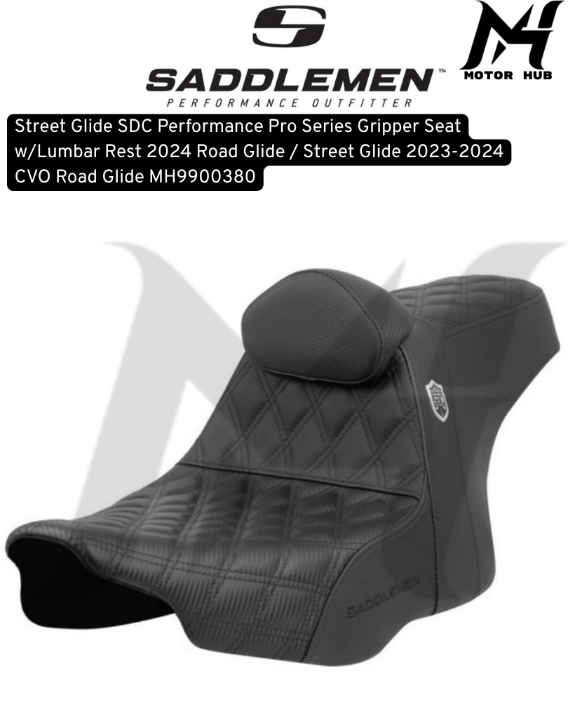Street Glide SDC Performance Pro Series Gripper Seat w/Lumbar Rest 2024 Road Glide / Street Glide 2023-2024 CVO Road Glide MH9900380
